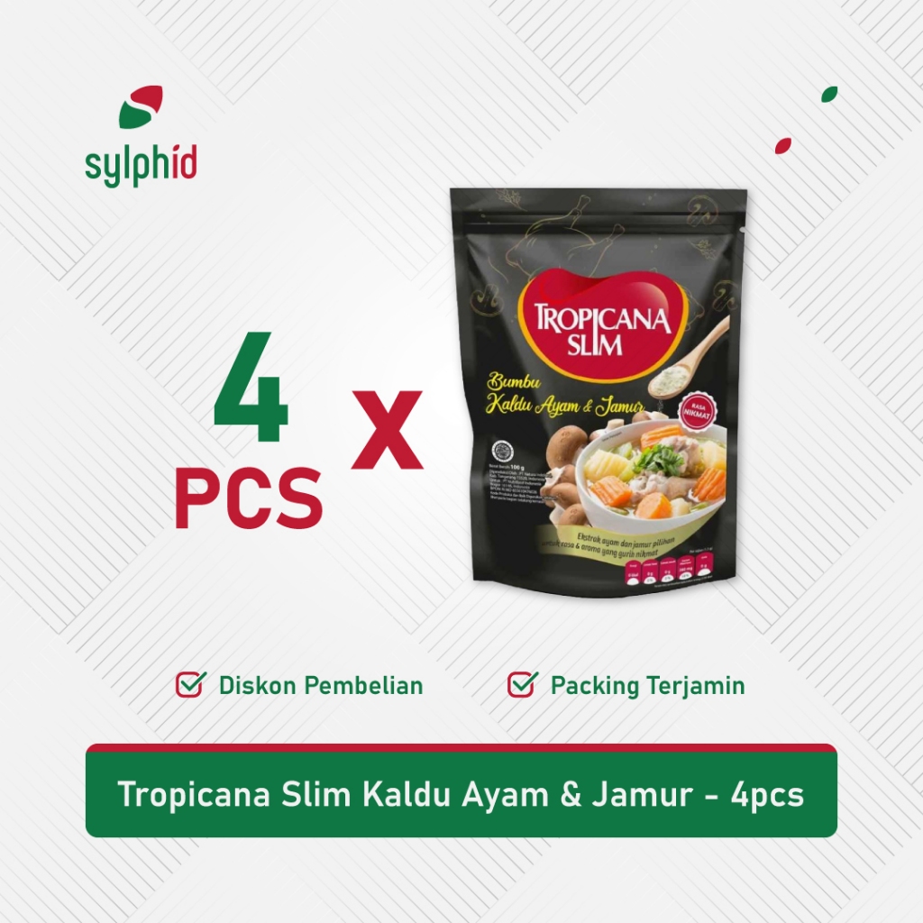 

Bumbu Kaldu Ayam dan Jamur Tropicana Slim / Rendah Garam / Tanpa MSG (4 pcs)
