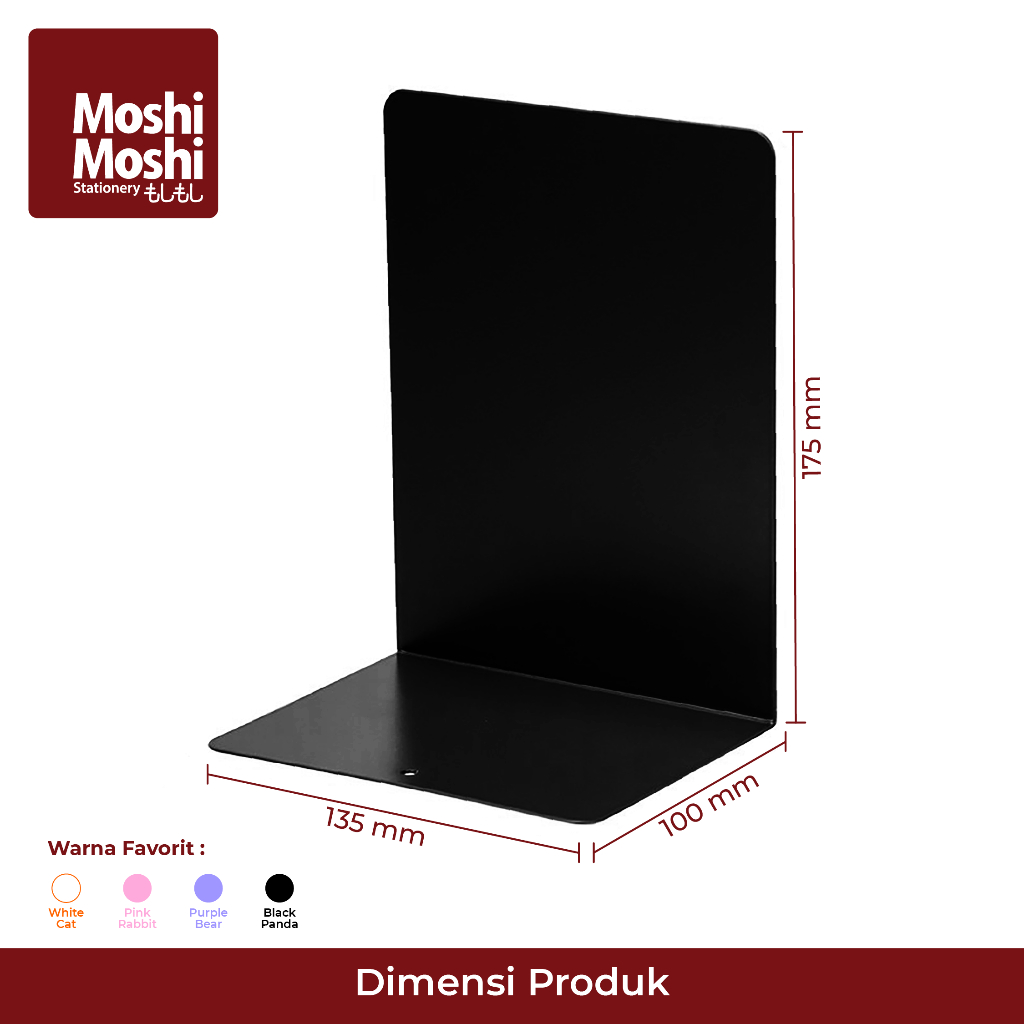 

YU Book Shelf Stand Holder Square Steel Organizer Rak Besi Pembatas Penahan Buku Isi 2