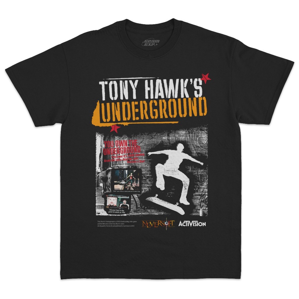 Kupakai Tony Hawk's Underground | Ps2 | Game Tees | Kaos Game Nostalgia Tony Hawk's Underground