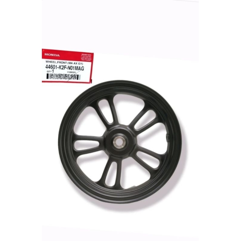 44601-K2F-N01MAG Pelek racing velg racing depan hitam scoopy 2021 asli honda