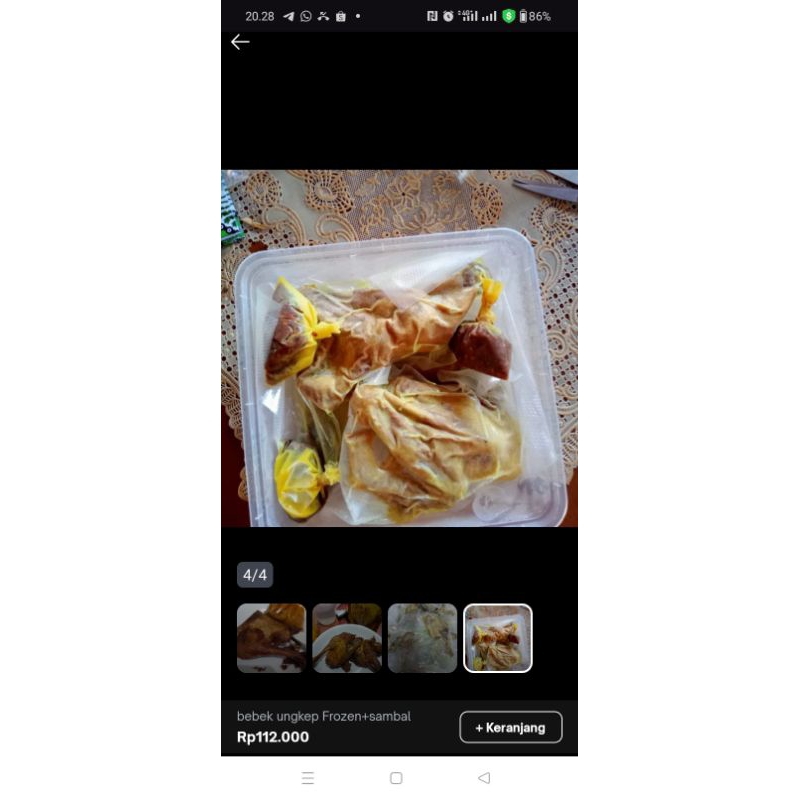 

bebek ungkep Frozen + sambal