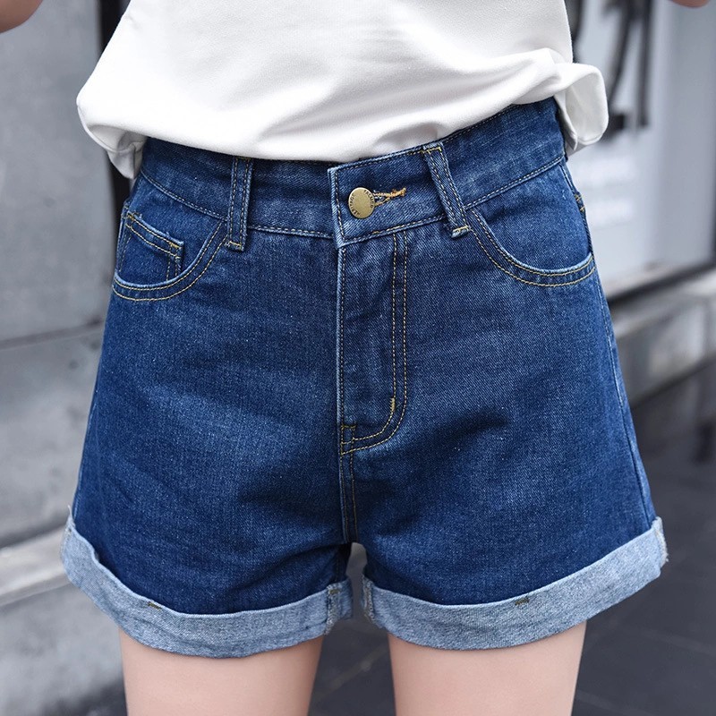 Celana Short Pendek Denim Polos Summer Pinggang Tinggi Korean // Celana Hotpan Jeans Sexy Wanita