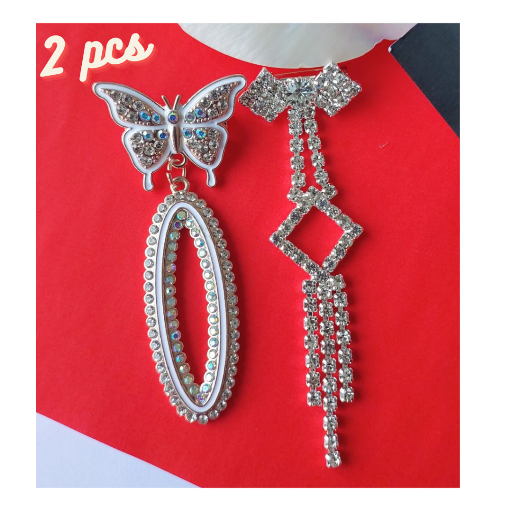 2 Pcs Bros Dagu Peniti Jilbab Pin Hijab Dagu Lusinan Panjang Juntai Jurai