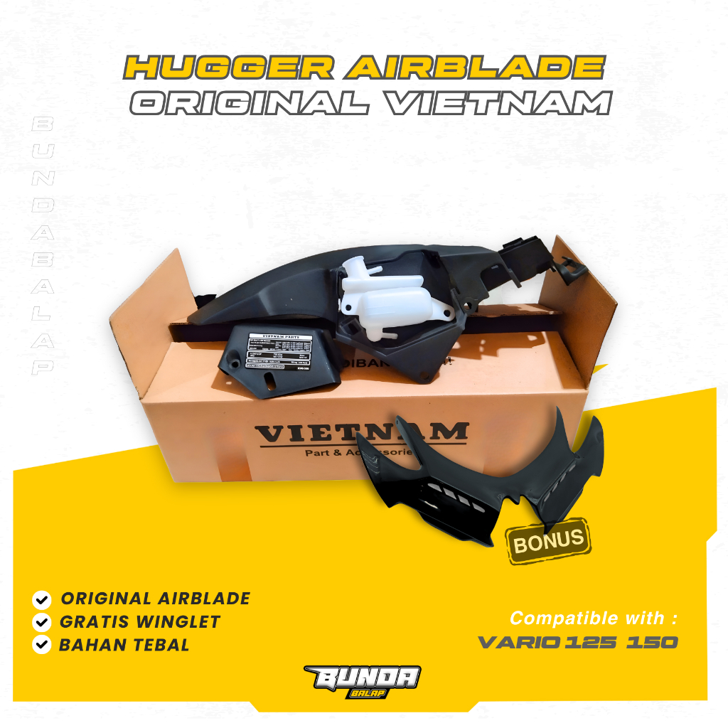 Hugger airblade Vario Original HUGGER AIRBLADE Vietnam PNP Honda Vario 125 150 Spakbor kolong Vario
