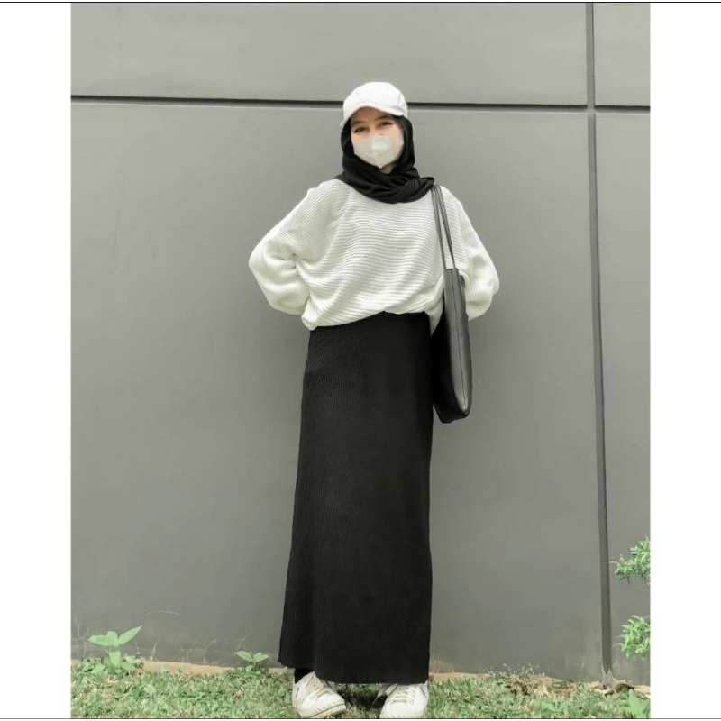 ROK SPAN PANJANG|ROK RAJUT PANJANG /Knit Rajut PREMIUM