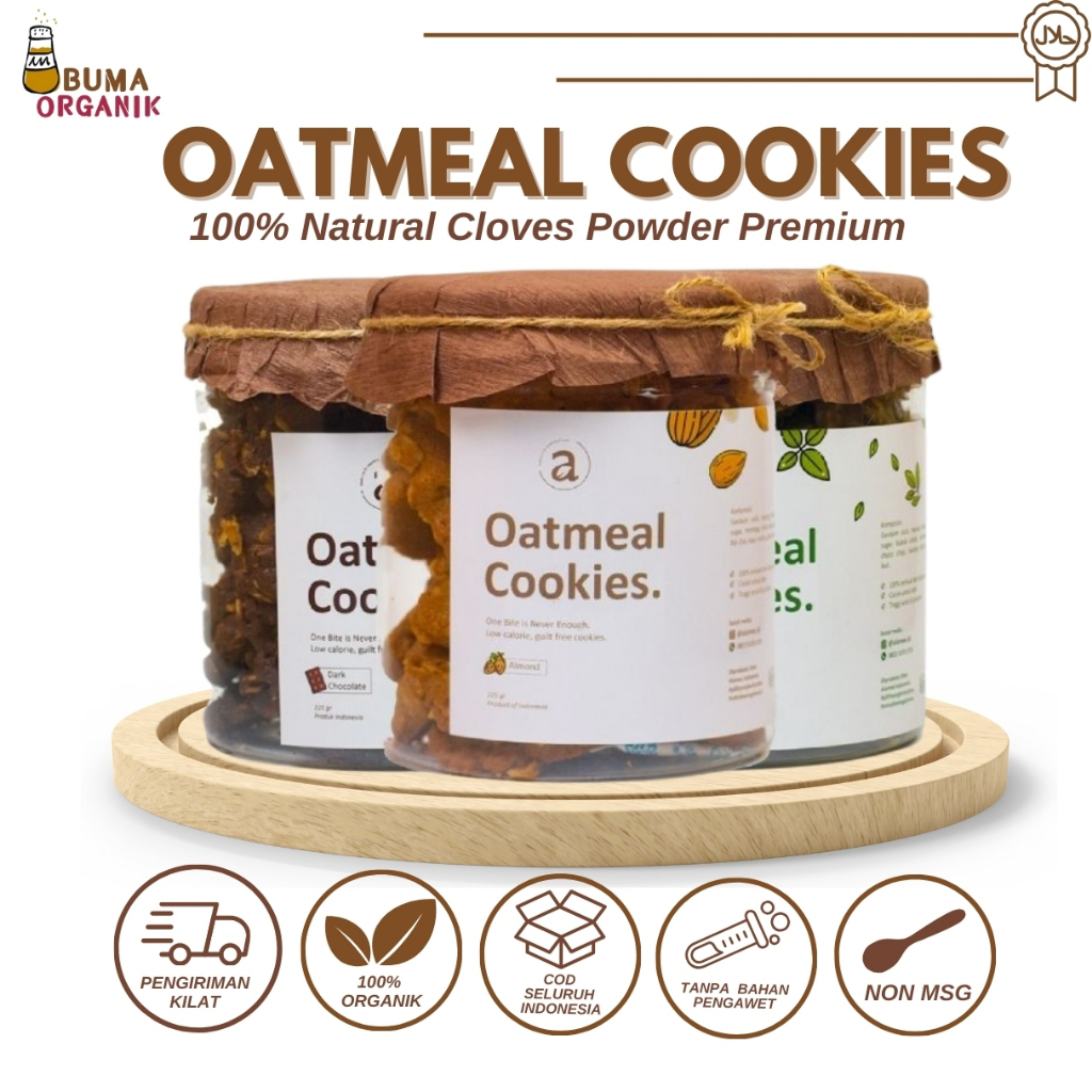 

OATMEAL DIET COOKIES OAT PELANCAR ASI BOOSTER SNACK SEHAT MPASI MAKANAN ANAK BALITA IBU MENYUSUI all