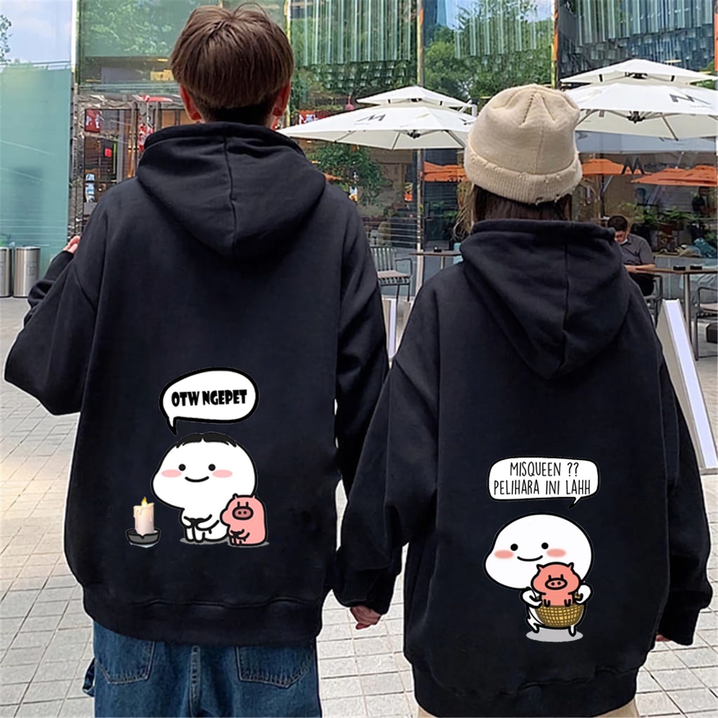 ( isi 2 pcs ) sweater pentol couple pria wanita / switer hoodie couple B*bi ng*p*t switer lucu pento