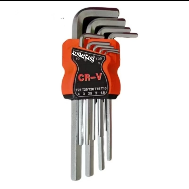 ALUMAGADA Kunci L set Panjang Biasa 9pc K55