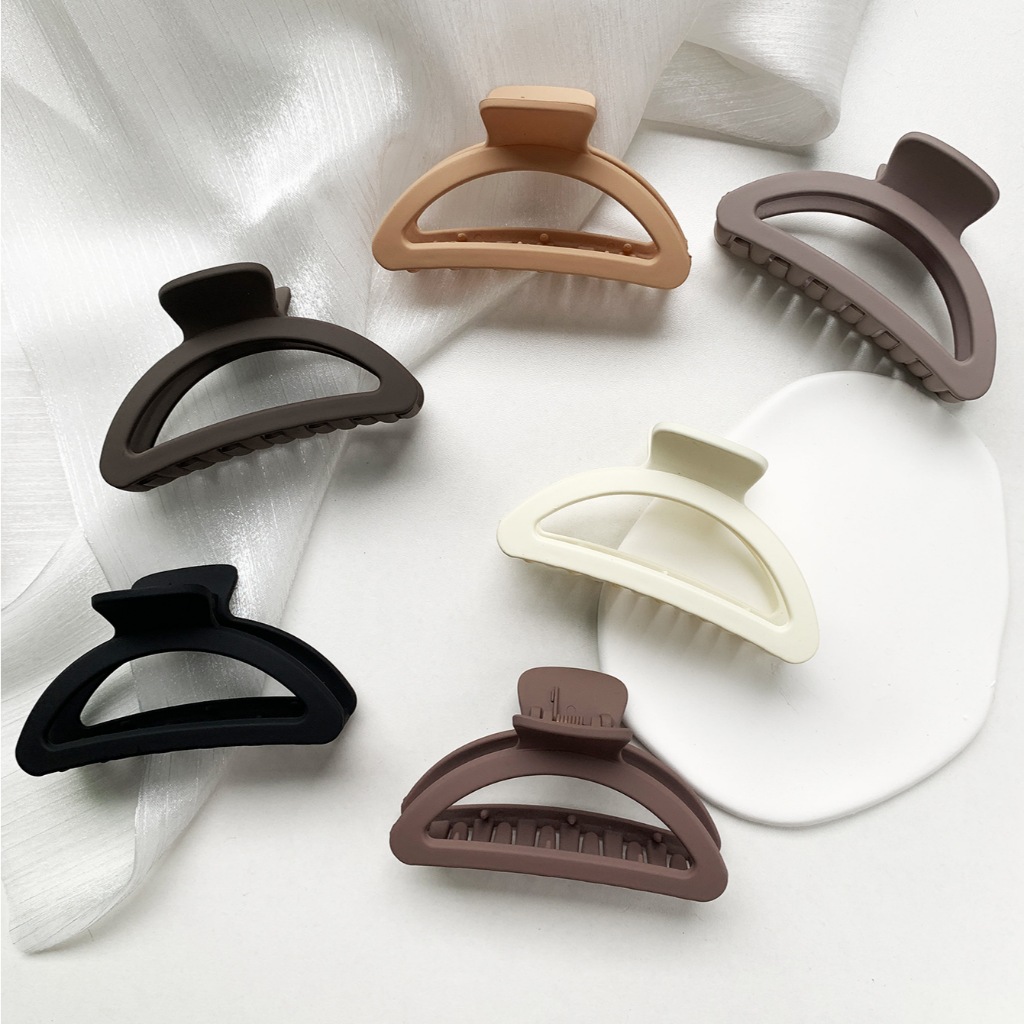 Jepit Rambut Bulan Setengah 9cm Doff Matte Import Korea Jepitan Dewasa Jedai Rambut Motif SImple