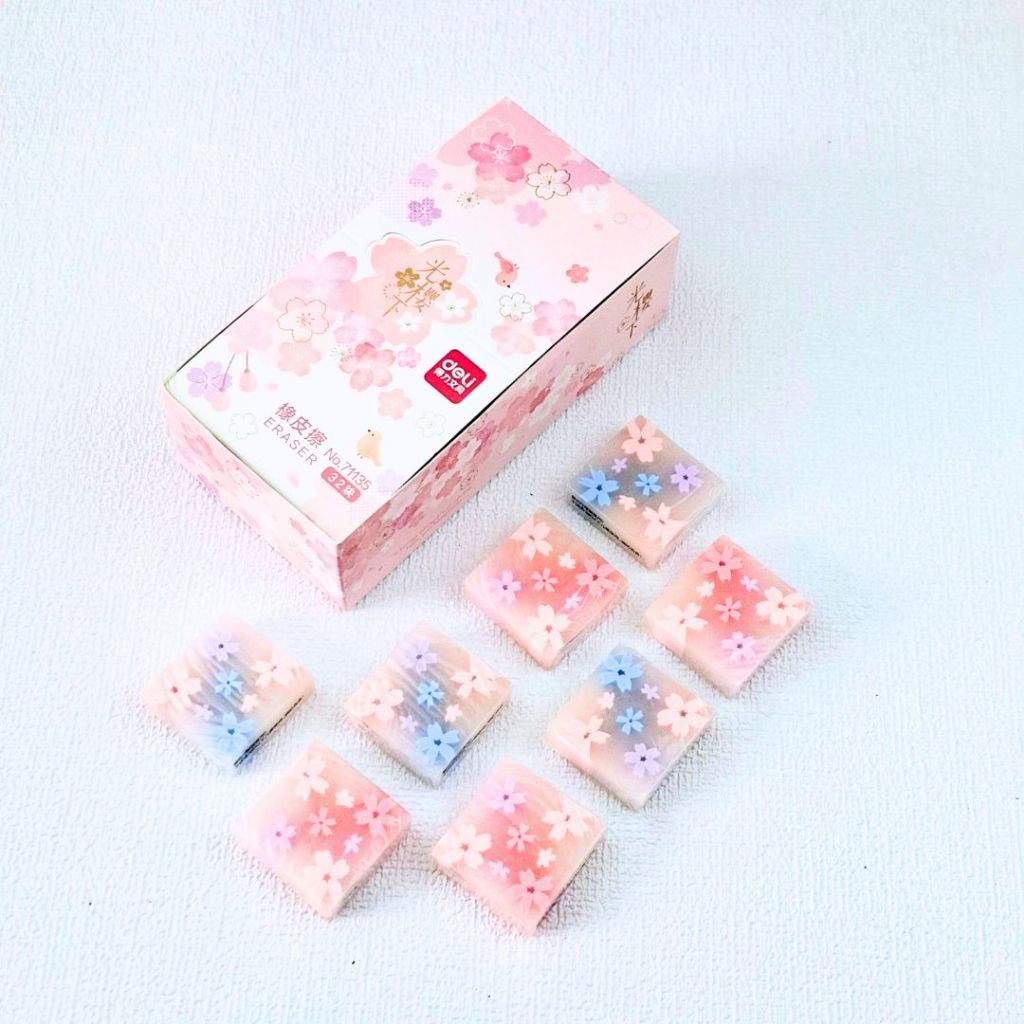 

DELI SQUARE ERASER motif bunga sakura penghapus aesthetic cute DL71135