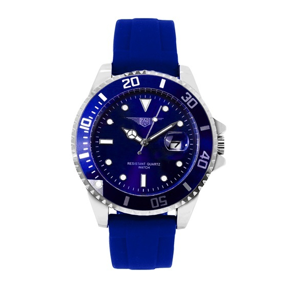 PAD HENER SKY MASTER Blue Rubber Jam Tangan Unisex Analog Original Water Resistant Tanggal Aktif
