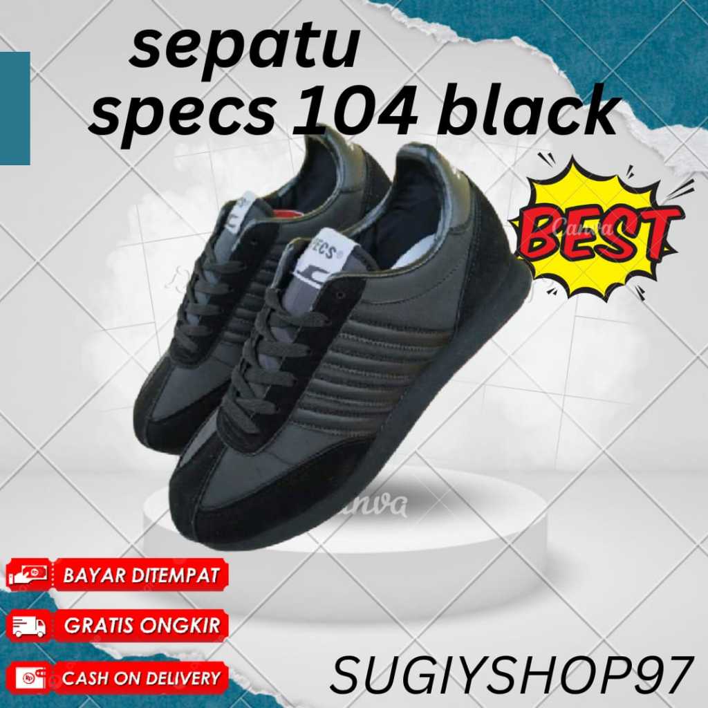 sepatu specs hitam 104/ sepatu sekolah /sepatu joging/sepatu lari/ anak,dewasa, pria, dan wanita