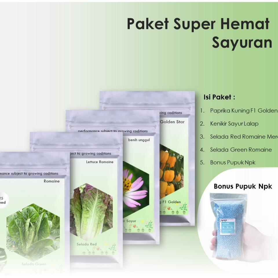 Paket Super Hemat 4 Jenis Bibit Benih Sayuran Sayur Paprika Kuning F1 Golden Kenikir Sayur Lalap Sel