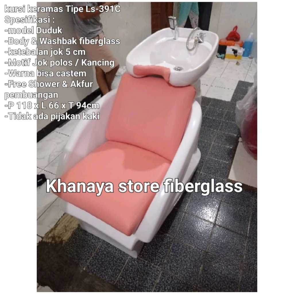 kursi keramas duduk fiberglass,kursi cuci rambut duduk,washbak keramas terbaru siap kirim seindonesi