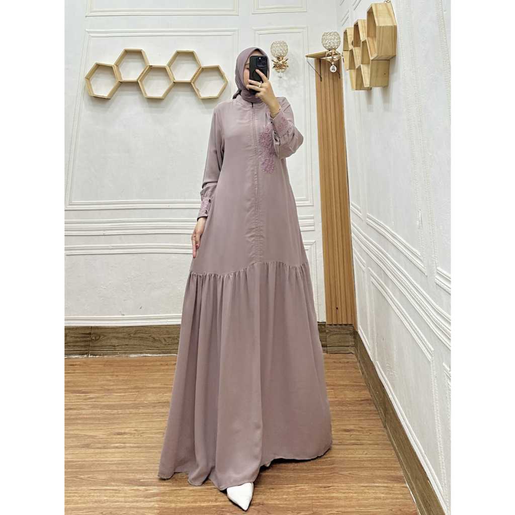 Adeeva Dress - Baju Gamis Bordir Wanita Model terbaru - Abaya Fashion Muslim Mewah