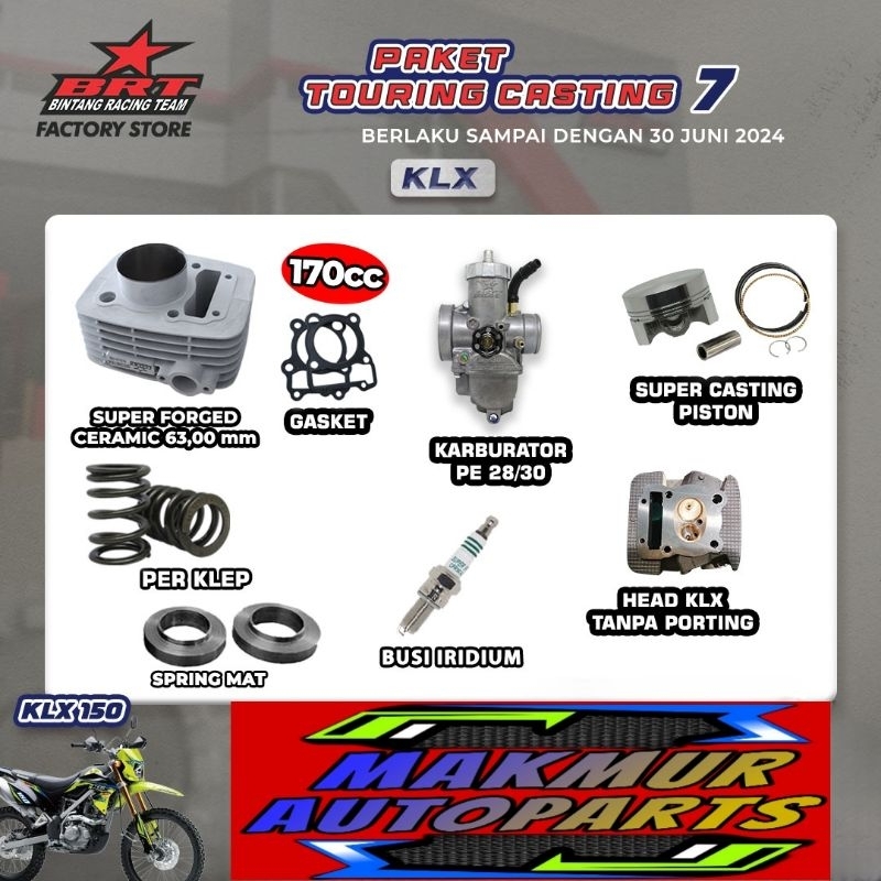 PAKET TOURING CASTING 7 KLX BRT 170CC BOREUP - BINTANG RACING TEAM BRT