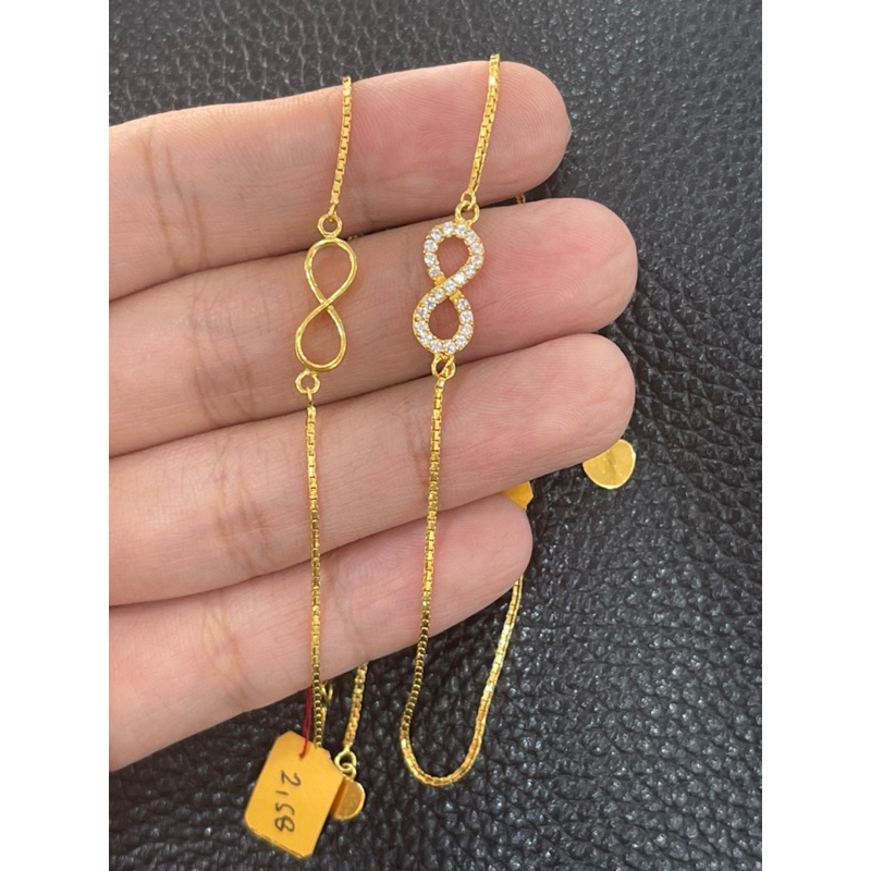 terbaru....gelang serut model terbaru infinity koreanstyle gelang emas asli kadar 875
