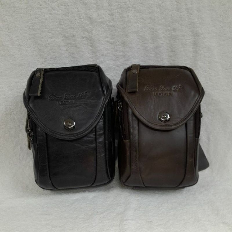 Tas selempang mini kulit pria Tas pinggang kulit pria