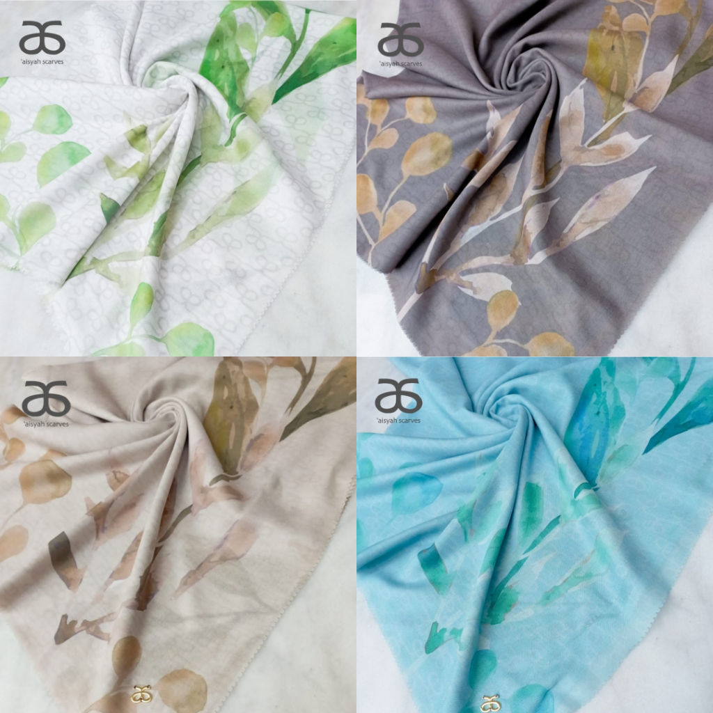 Jilbab Segi Empat Motif Bunga Premium Aranya Series Hijab Jilbab Segi Empat By - Aisyah Scarves