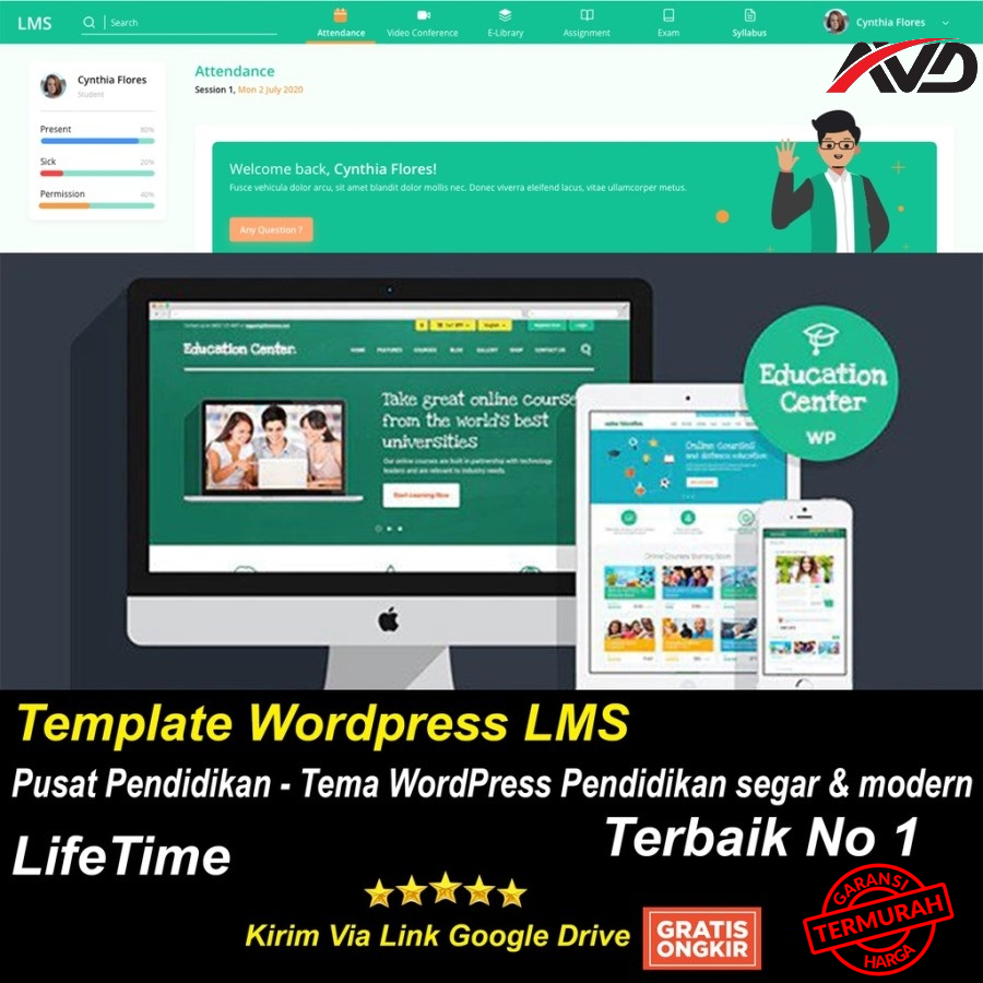 Template Wordpress LMS Learning Management System Sekolah Universitas