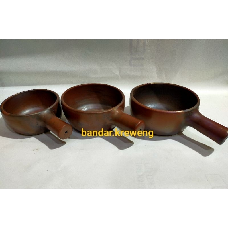 Claypot gerabah TANPATUTUP/teflon gerabah/panci gagang
