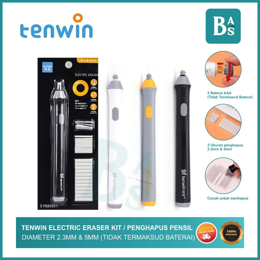 

Tenwin Electric Eraser / Penghapus Listrik / Penghapus Pensil / Penghapus / Peralatan Menggambar dan Melukist Terlengkap dari Bali Art Supplies