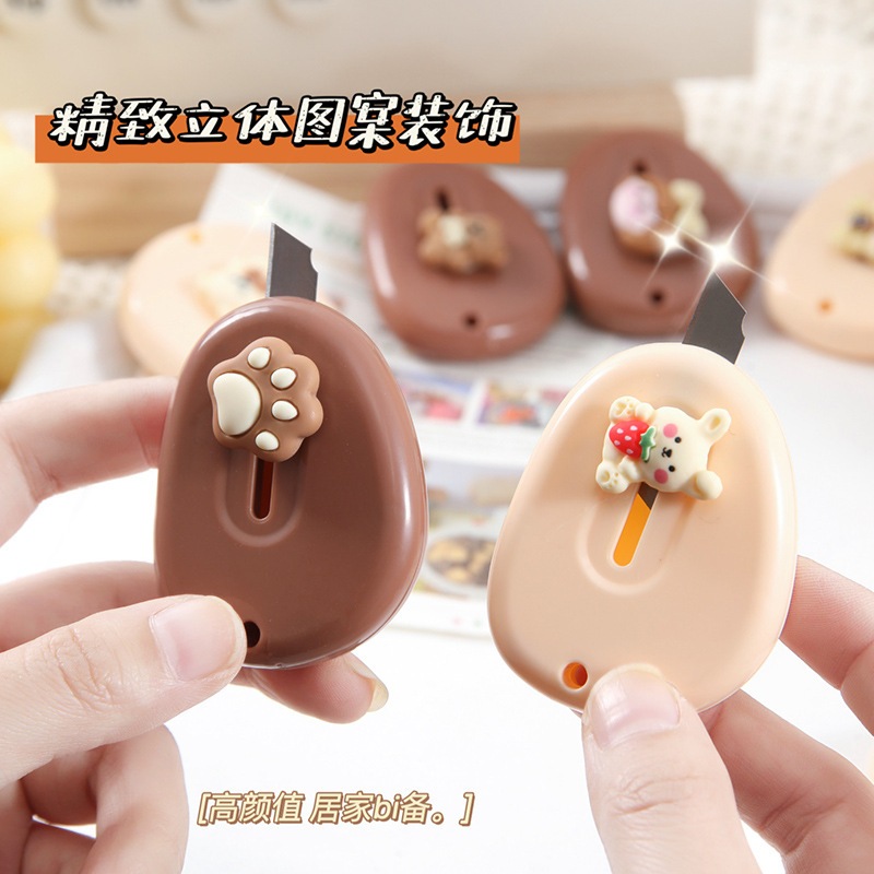 

Pisau Silet Kecil warna coklat cream, Pisau Cutter Karakter Lucu, Silet Pisau Kecil Lucu Random
