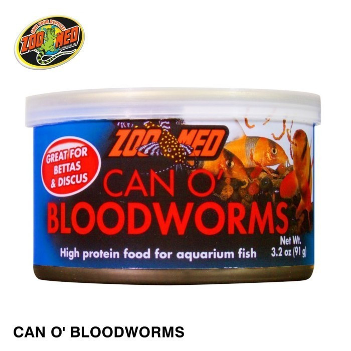 Zoomed Can O' Bloodworms - Cacing Darah Makanan Ikan/Reptil - JAVA Petco Semarang