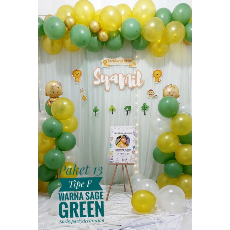 READY paket dekorasi lengkap 13 aqiqah khitan birthday tedak siten (paket 13 tipe F) lengkap
