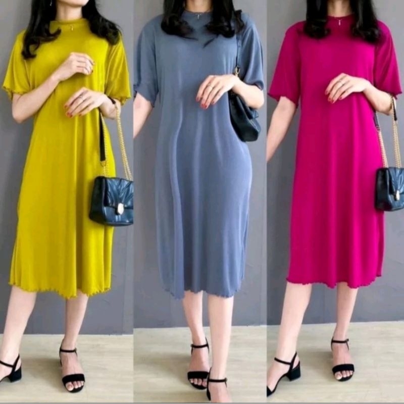 DRESS WANITA // MARTHA DRESS // DRESS TERNYAMAN // MARTHA DRESS RIB // HALUS DAN NYAMAN