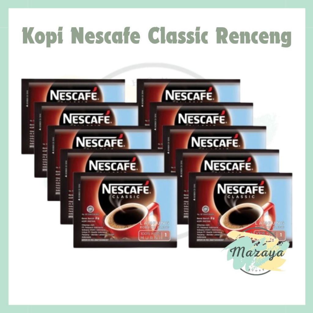 

KOPI NESCAFE CLASSIC SACHET 2GR 1 RENCENG ISI 10 BUNGKUS - MAZAYA HOMESTORE