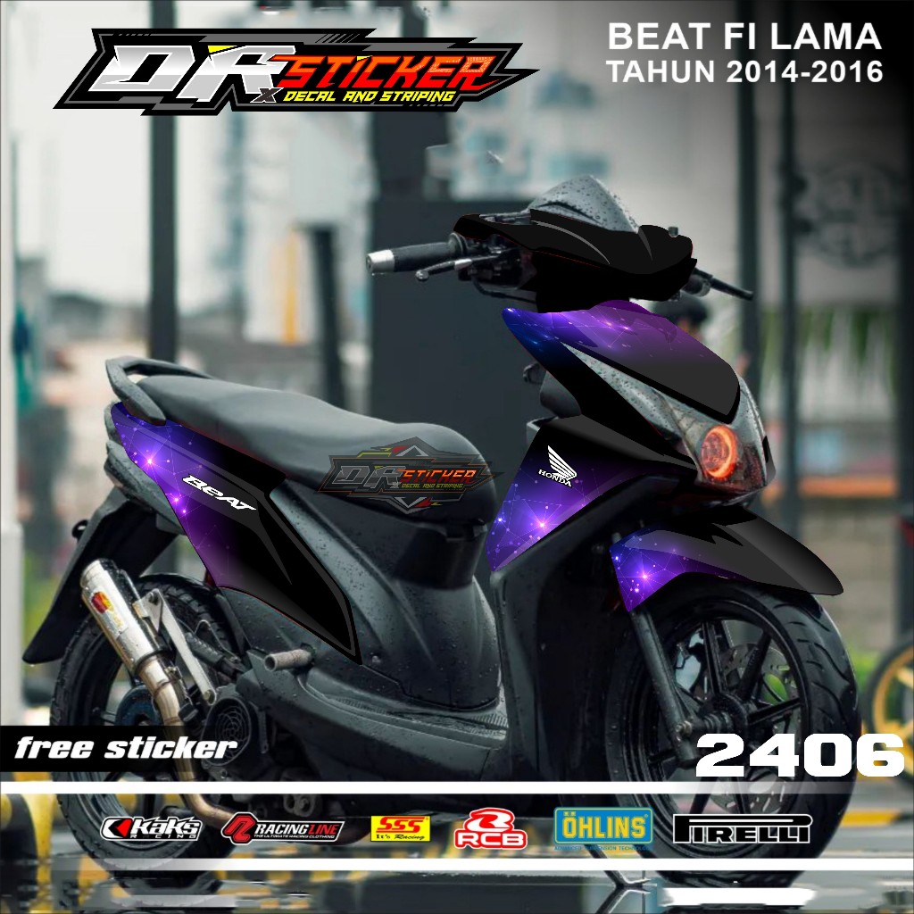 DECAL VARIASI BEAT FI ABSTRACT GALAXY-Honda Stiker Motor Beat 2014 Ful Body-Stiker Motor Full Body