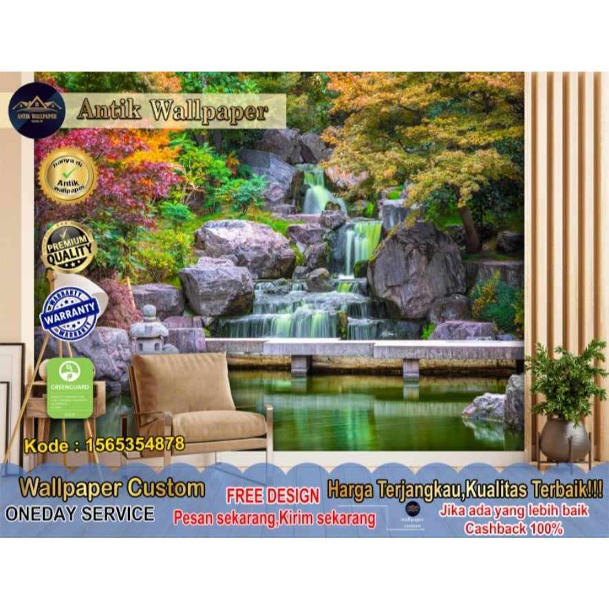 Wallpaper Custom 3D Tema Pemandangan | Wallpaper Custom Ruang Tamu | Wallpaper Pemandangan