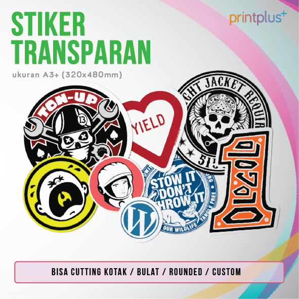 

Print & Cut Sticker Transparant A3+, Stiker Label Murah