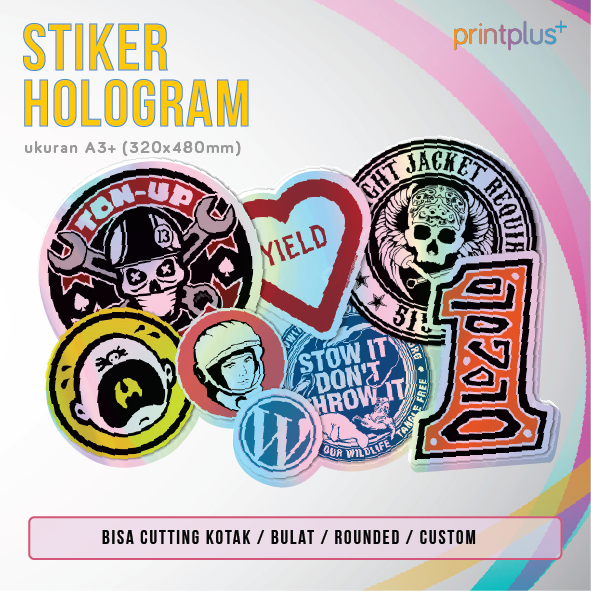 

Print & Cut Sticker Hologram, Cetak Stiker Hologram Rainbow Murah