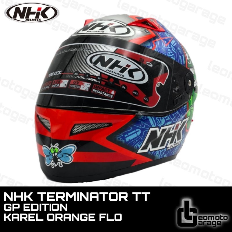 HELM NHK TERMINATOR TT KAREL HELM FULL FACE ORANGE FLO