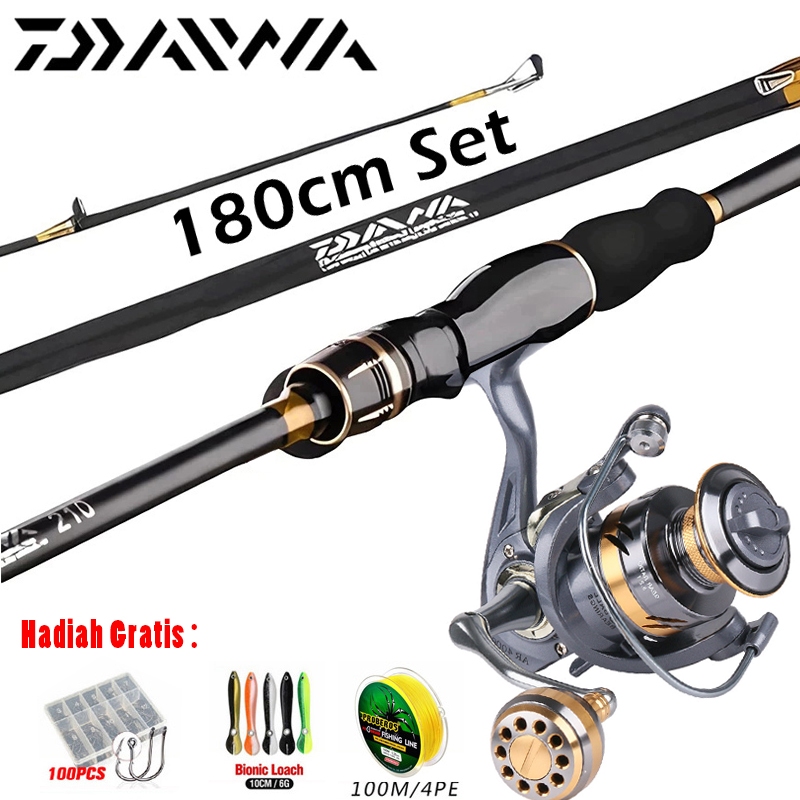 Set Joran Pancing DAIWA Set Gulungan Logam Pancing Set Joran Dan Reel Pancing Pancing Teleskopik