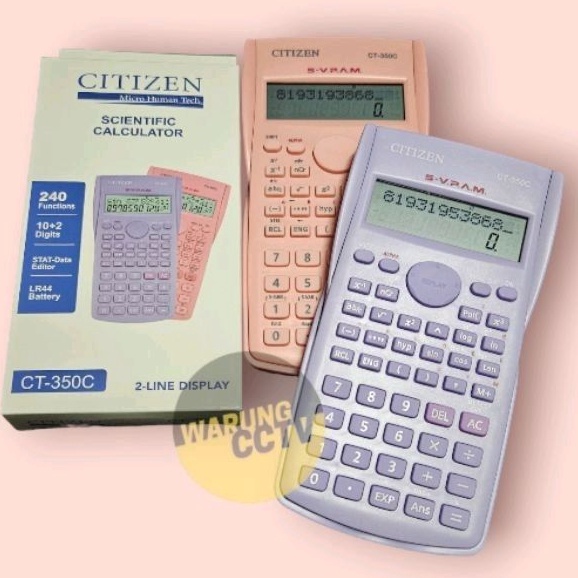 

KALKULATOR SCIENTIFIC CITIZEN CT35C pink ungu pastel lilac calculator anak sekolah trigonometri sin cos tan KODE O7W6