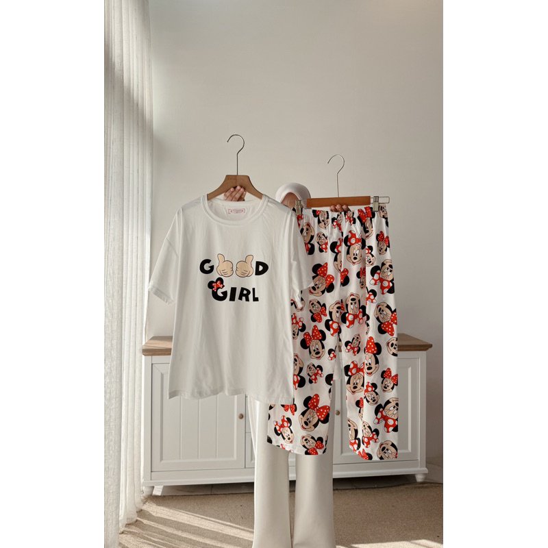 CANDY LADY Series Piyama Set Tanggung / Baju Tidur Import Wanita Terbaru / Setelan Tidur Lengan Pend