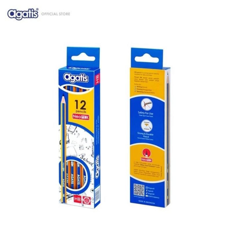 

ATK-POINT | AGATIS NEOPEX 12pcs pensil 2B | pensil kayu agatis 1pak