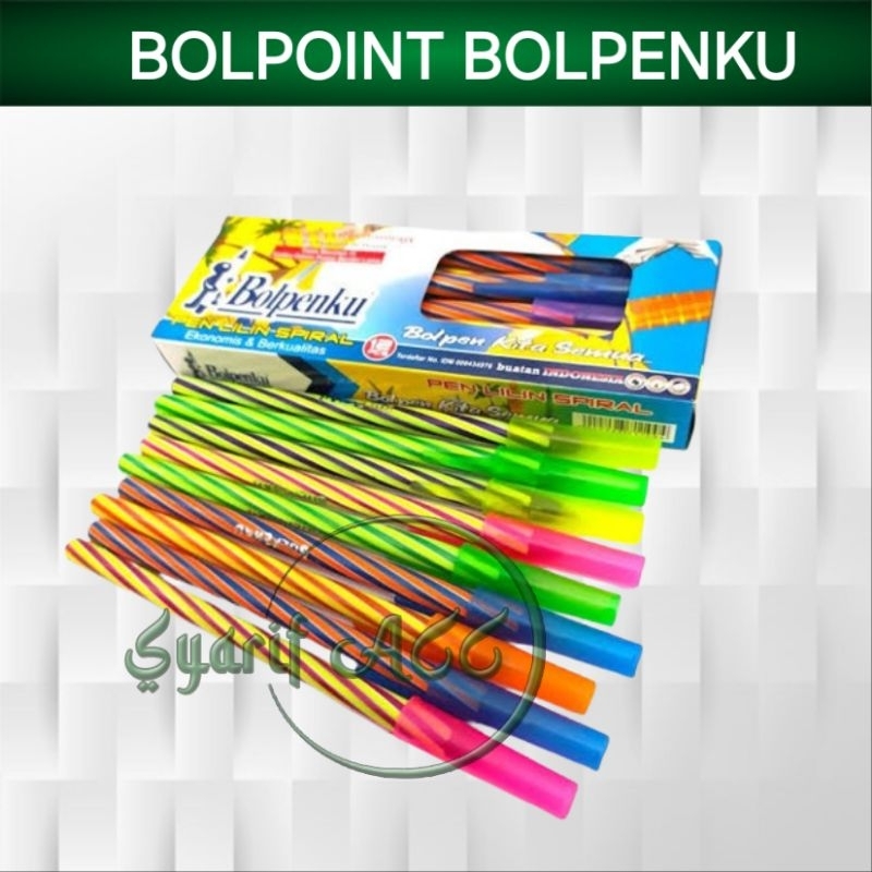 

Bolpenku isi 12 pcs (selusin) bolpen Bolpoint pulpen original tinta hitam pekat 0.5 ml