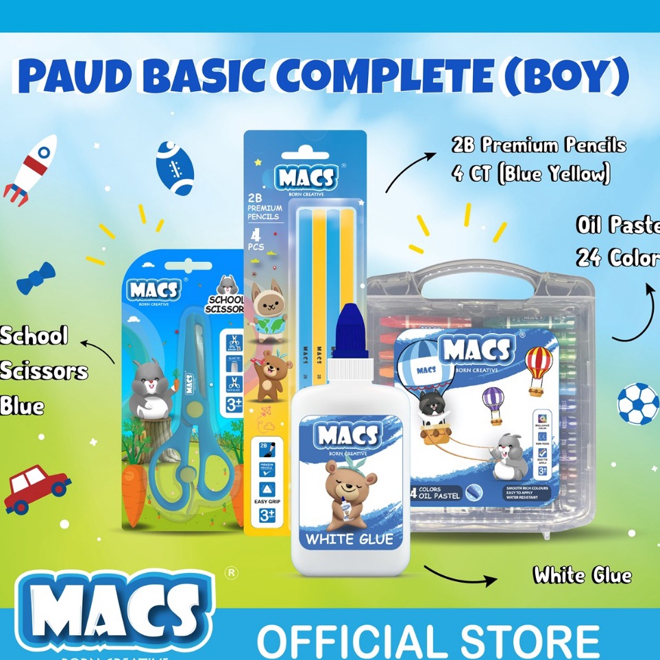 

MACS Paket PAUD Complete Crayon Pensil Paket Sekolah KODE F8Y1