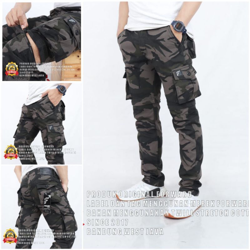 Celana Cargo Pria Panjang Katun Loreng Forwardsystem
