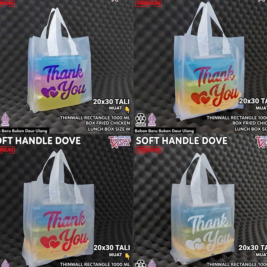 

HJ6 Softhandle Bag 2x3 Motif THANK YOU isi 5 Plastik Bingkisan Snack Ultah Tas Souvenir Hajatan