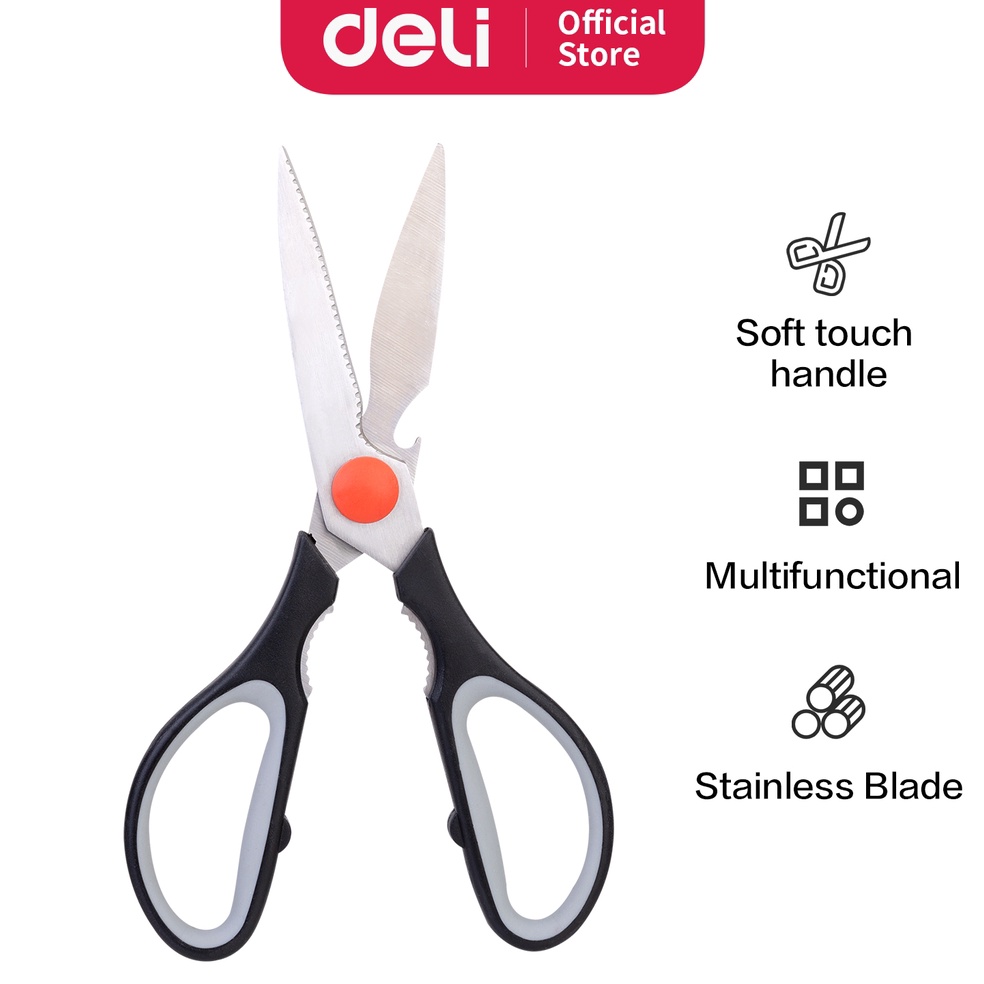 

Deli Gunting Dapur 21mm Pegangan simetris Ujung runcing 2 warna E7775 KODE L4F8