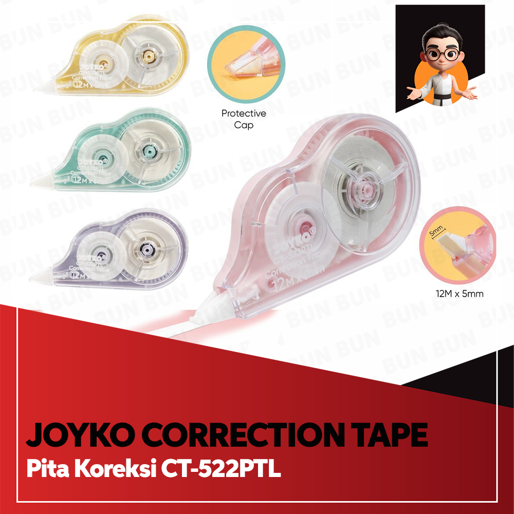

Pita Koreksi Correction Tape Joyko CT-522PTL Pastel Color