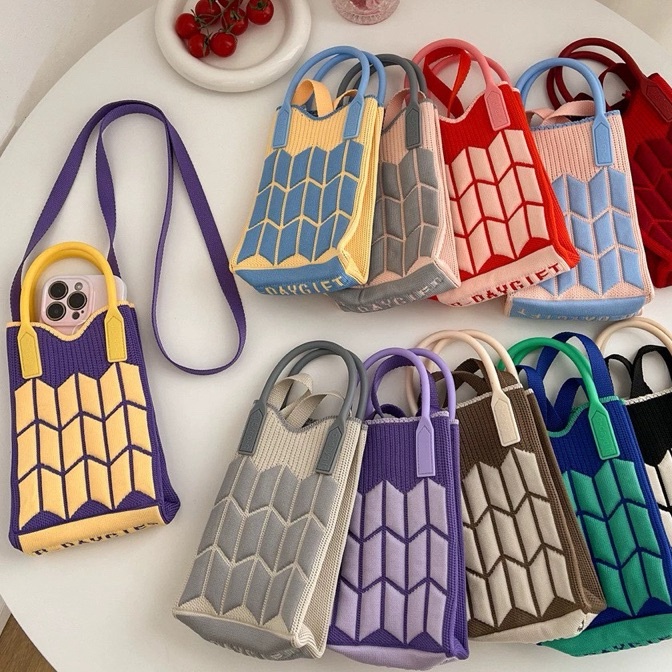 

KF7 Tas rajut knitted bag korea hampers bag natal imlek lebaran goodie bag sourvenir ulang tahun
