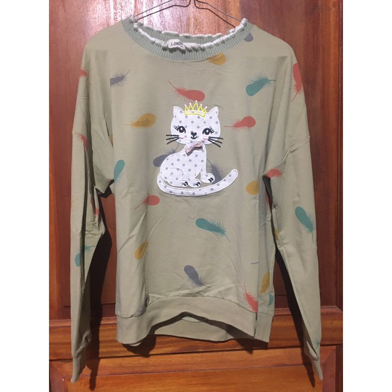 BAJU PL / BAJU PRELOVED / SWEATER MOTIF KUCING