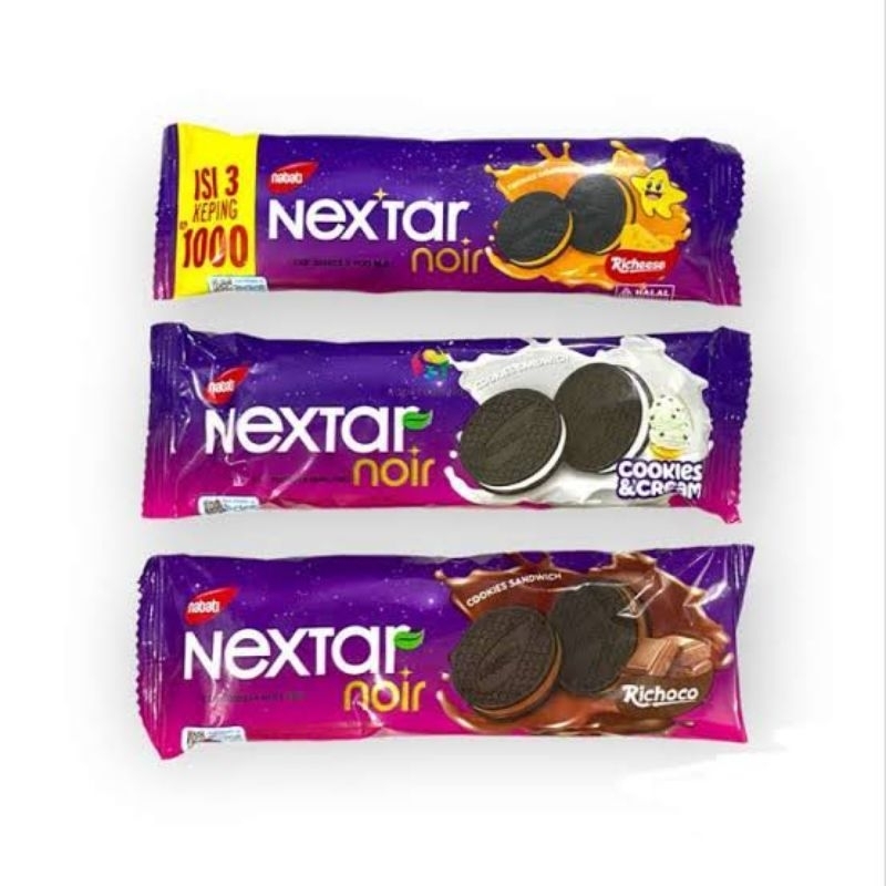 

ECER NEXTAR NOIR COOKIEZ N CREAM | COKELAT | KEJU NETTO 22 GR