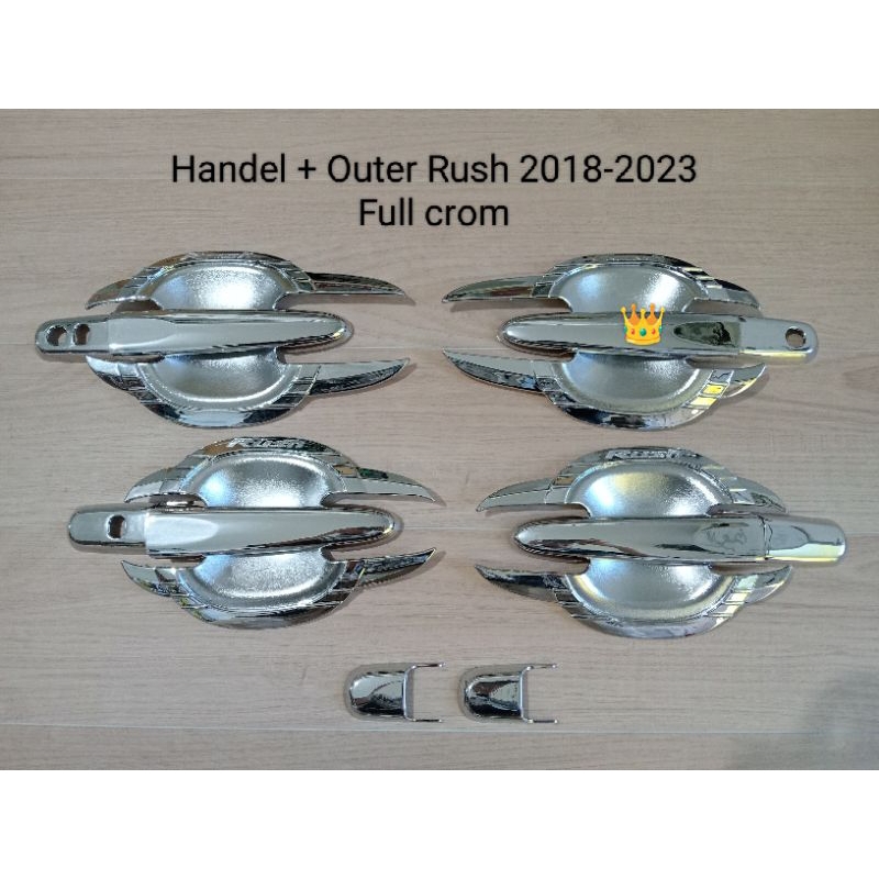 Cover Handel + Outer Rush 2018 Crom / Aksesoris pegangan pintu mobil Rush 2018-2023